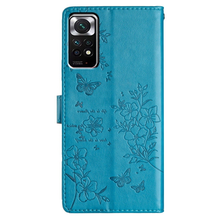 For Redmi Note 11 4G Global Butterflies and Flowers Leather Phone Case