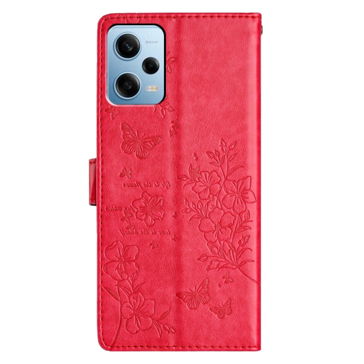 For Redmi Note 12 4G Global Butterflies and Flowers Leather Phone Case
