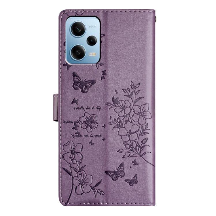 For Redmi Note 12 4G Global Butterflies and Flowers Leather Phone Case