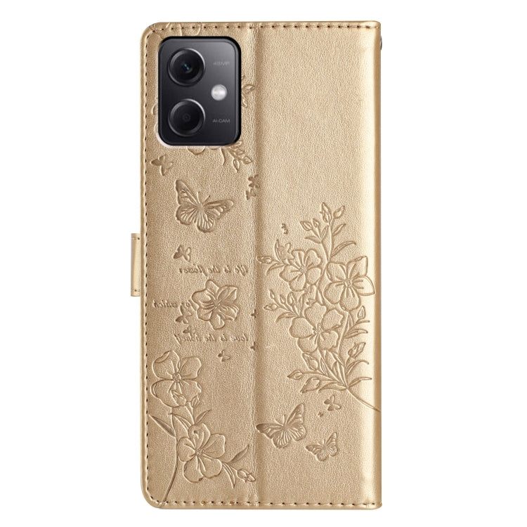 For Redmi Note 12 5G Global Butterflies and Flowers Leather Phone Case