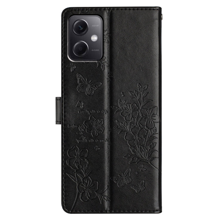 For Redmi Note 12 5G Global Butterflies and Flowers Leather Phone Case
