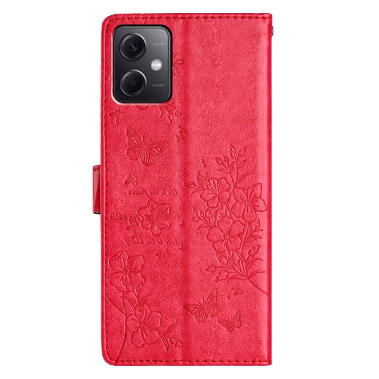 For Redmi Note 12 5G Global Butterflies and Flowers Leather Phone Case