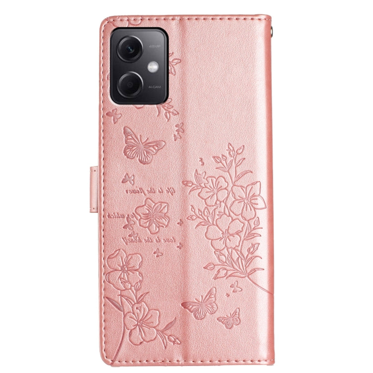 For Redmi Note 12 5G Global Butterflies and Flowers Leather Phone Case