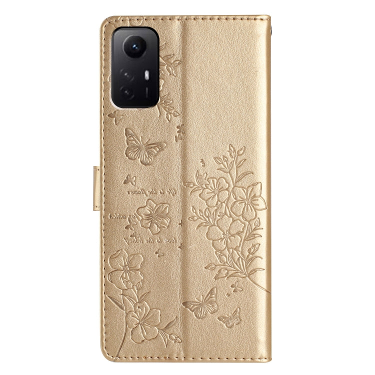 For Redmi Note 12S Butterflies and Flowers Leather Phone Case