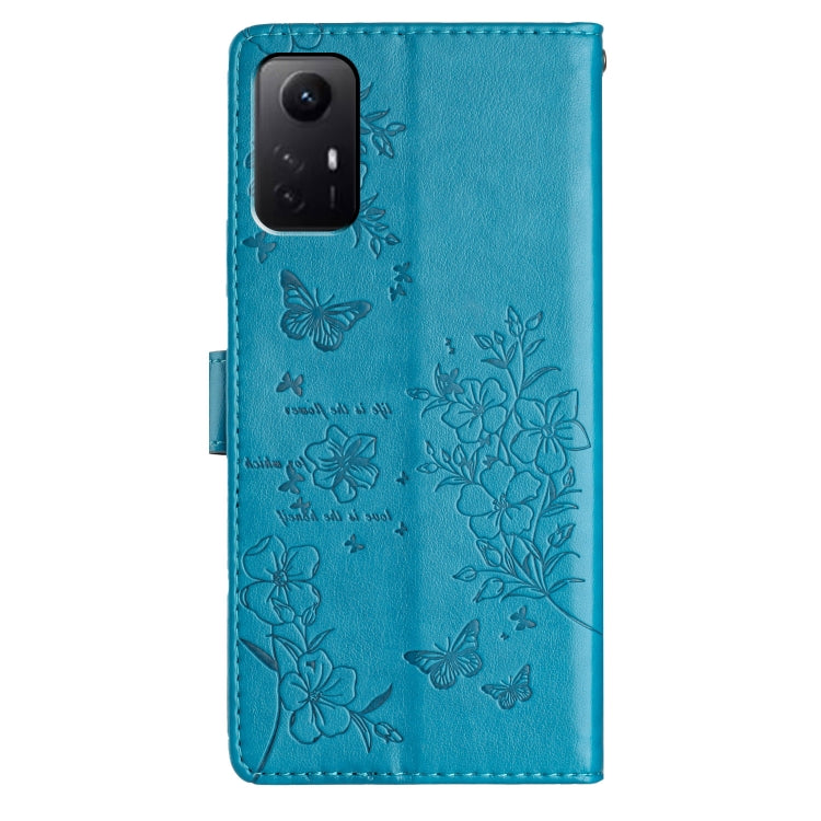 For Redmi Note 12S Butterflies and Flowers Leather Phone Case