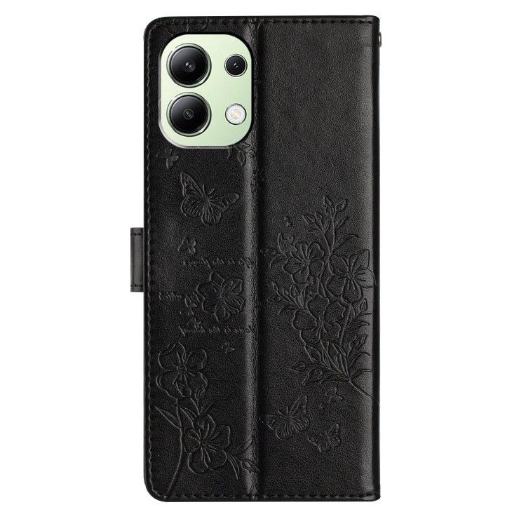 For Redmi Note 13 4G Butterflies and Flowers Leather Phone Case