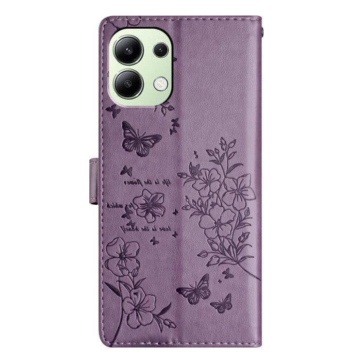 For Redmi Note 13 4G Butterflies and Flowers Leather Phone Case