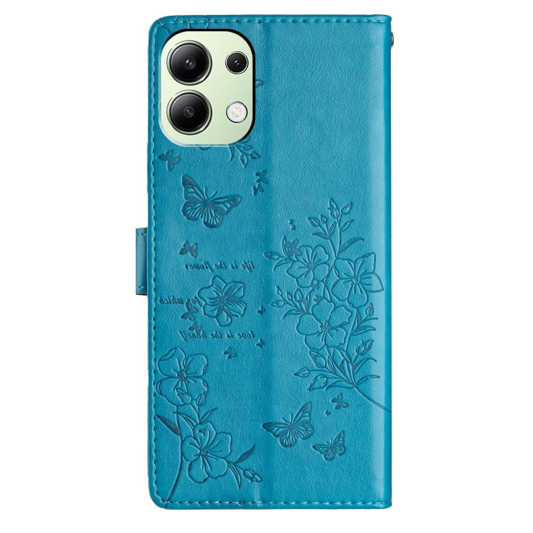 For Redmi Note 13 4G Butterflies and Flowers Leather Phone Case