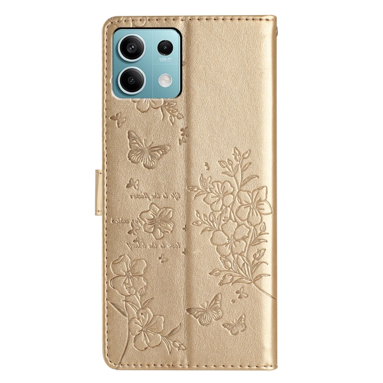 For Redmi Note 13 5G Butterflies and Flowers Leather Phone Case