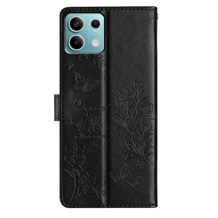 For Redmi Note 13 5G Butterflies and Flowers Leather Phone Case