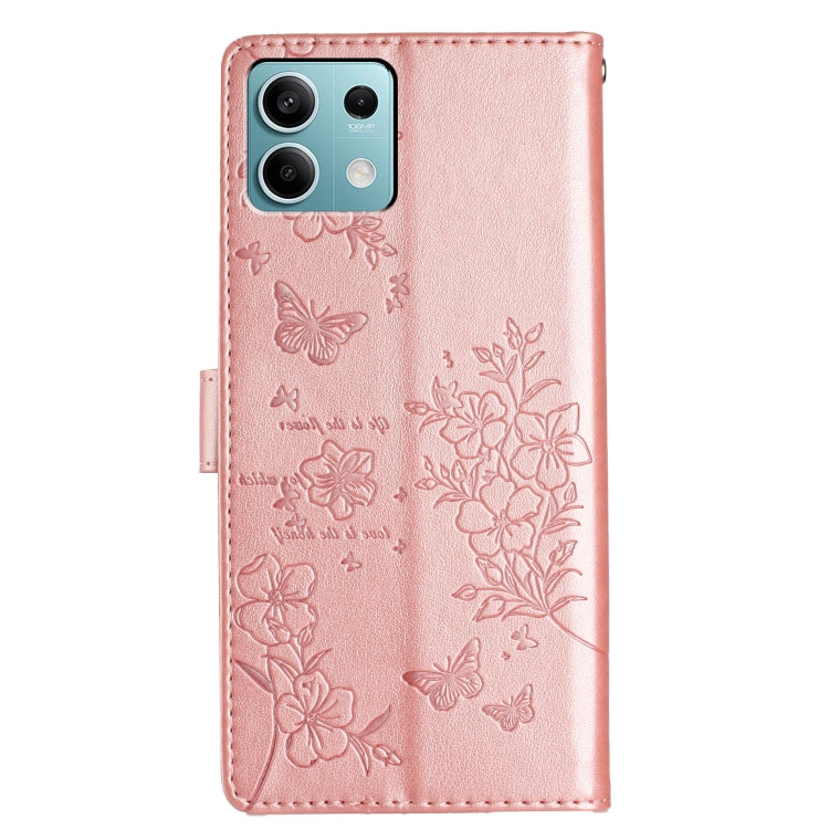 For Redmi Note 13 5G Butterflies and Flowers Leather Phone Case