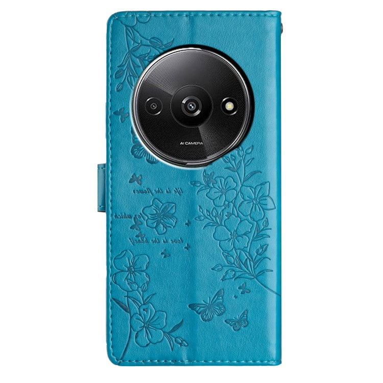 For Redmi A3 Butterflies and Flowers Leather Phone Case