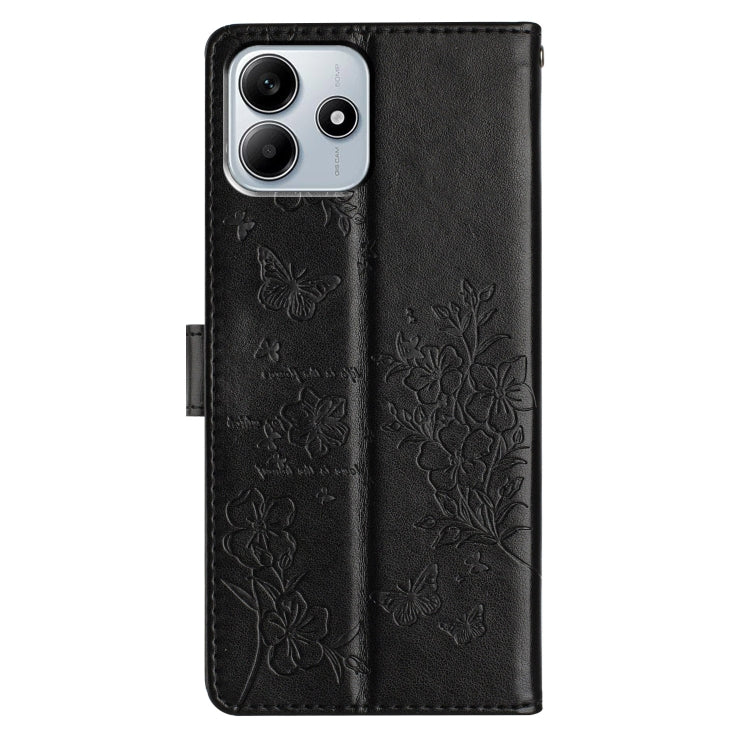 For Redmi Note 14 5G Butterflies and Flowers Leather Phone Case