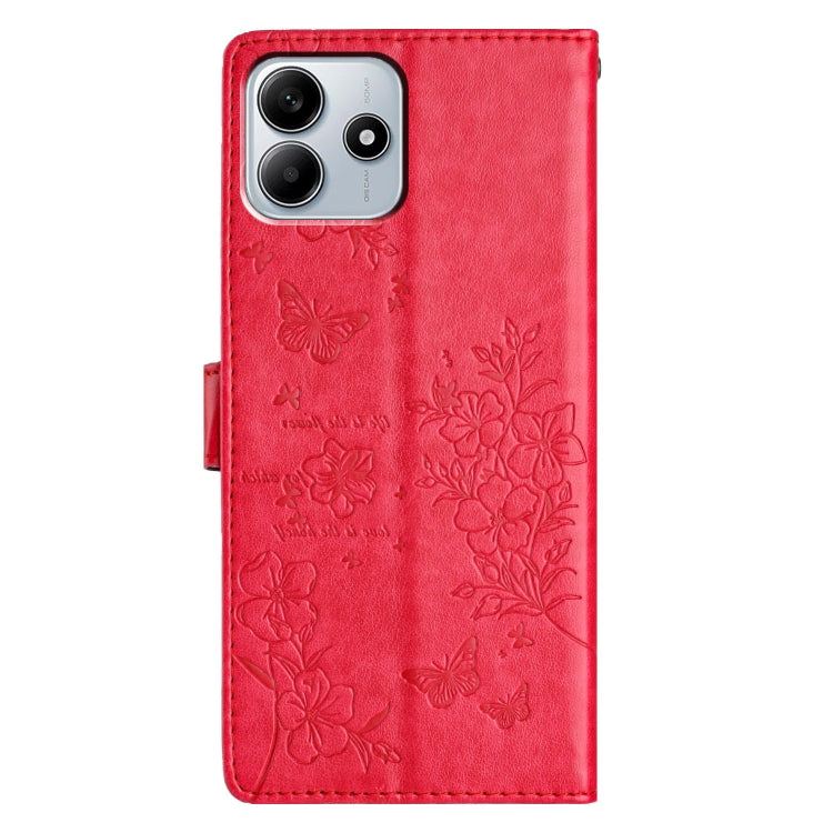 For Redmi Note 14 5G Butterflies and Flowers Leather Phone Case