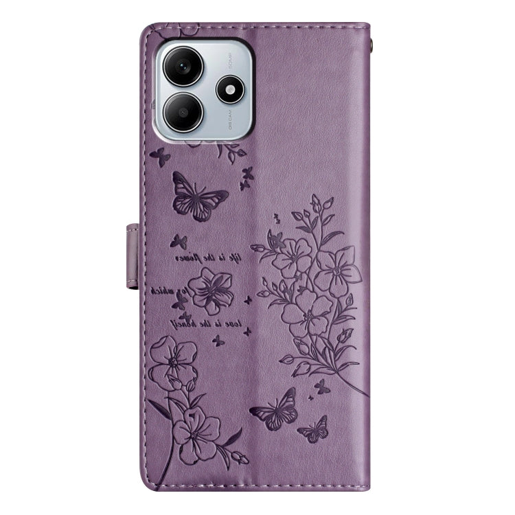For Redmi Note 14 5G Butterflies and Flowers Leather Phone Case