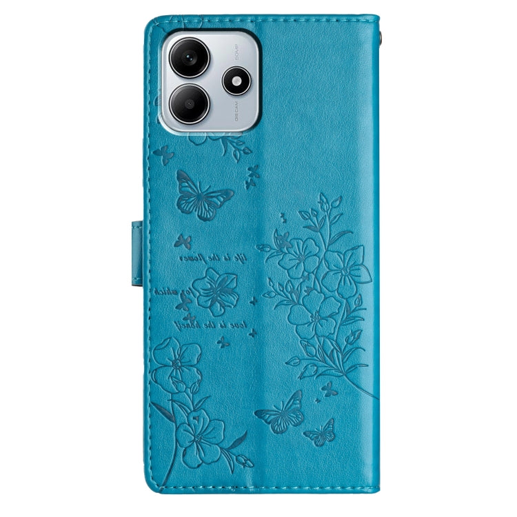 For Redmi Note 14 5G Butterflies and Flowers Leather Phone Case