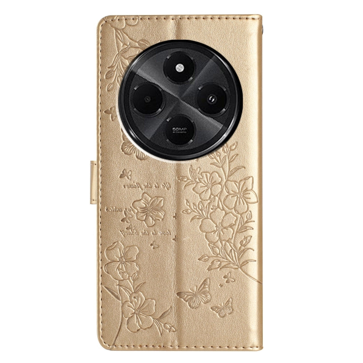 For Redmi A4 5G Butterflies and Flowers Leather Phone Case