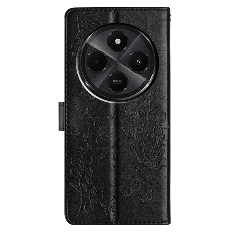 For Redmi A4 5G Butterflies and Flowers Leather Phone Case