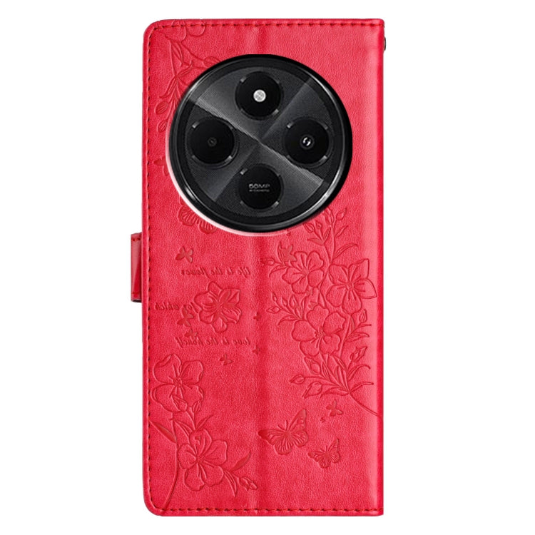 For Redmi A4 5G Butterflies and Flowers Leather Phone Case
