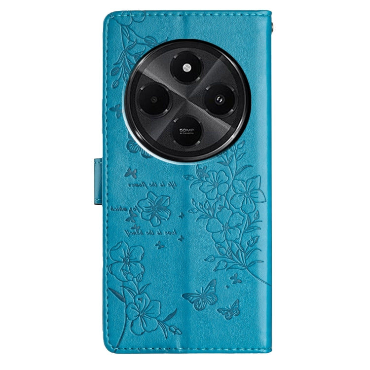 For Redmi A4 5G Butterflies and Flowers Leather Phone Case
