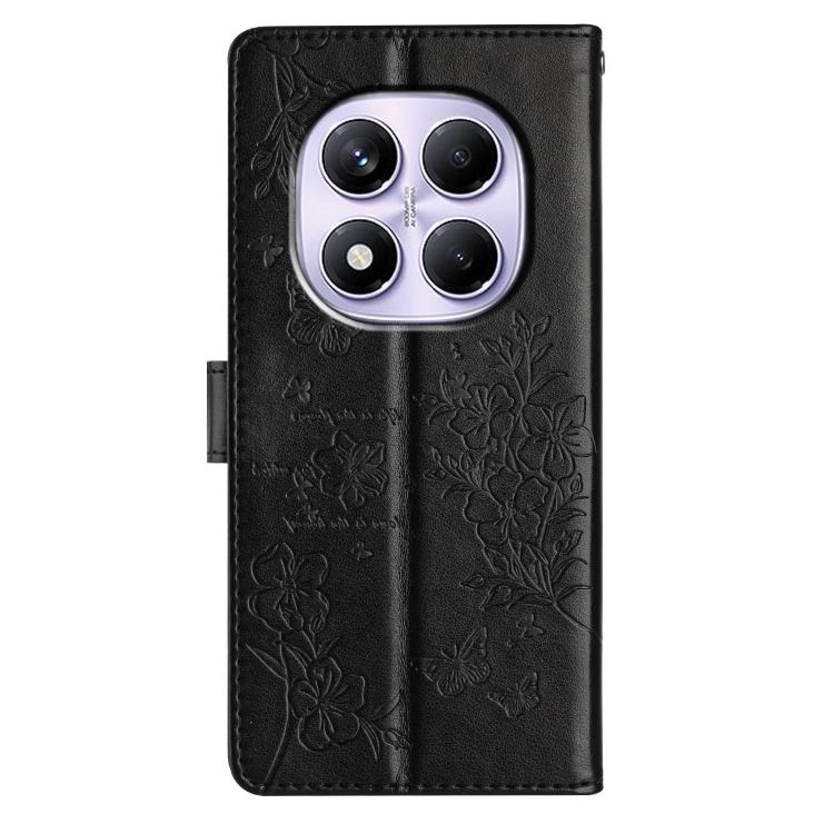 For Redmi Note 14 Pro 4G Butterflies and Flowers Leather Phone Case