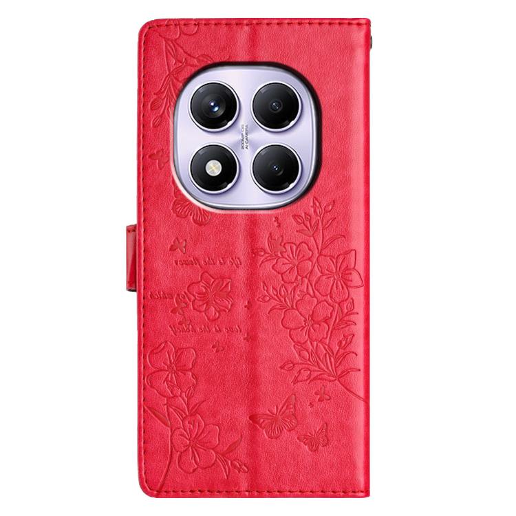 For Redmi Note 14 Pro 4G Butterflies and Flowers Leather Phone Case