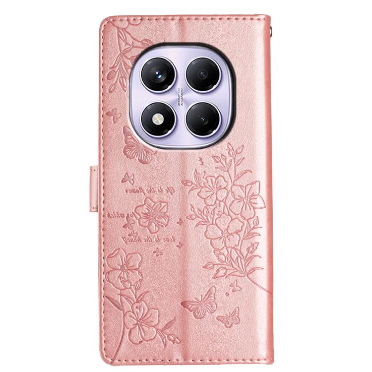 For Redmi Note 14 Pro 4G Butterflies and Flowers Leather Phone Case