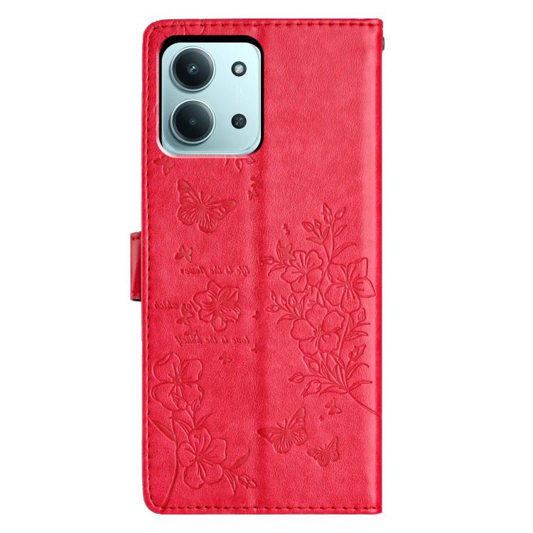 For Redmi 15C 5G / 4G Global 171mm Butterflies and Flowers Leather Phone Case