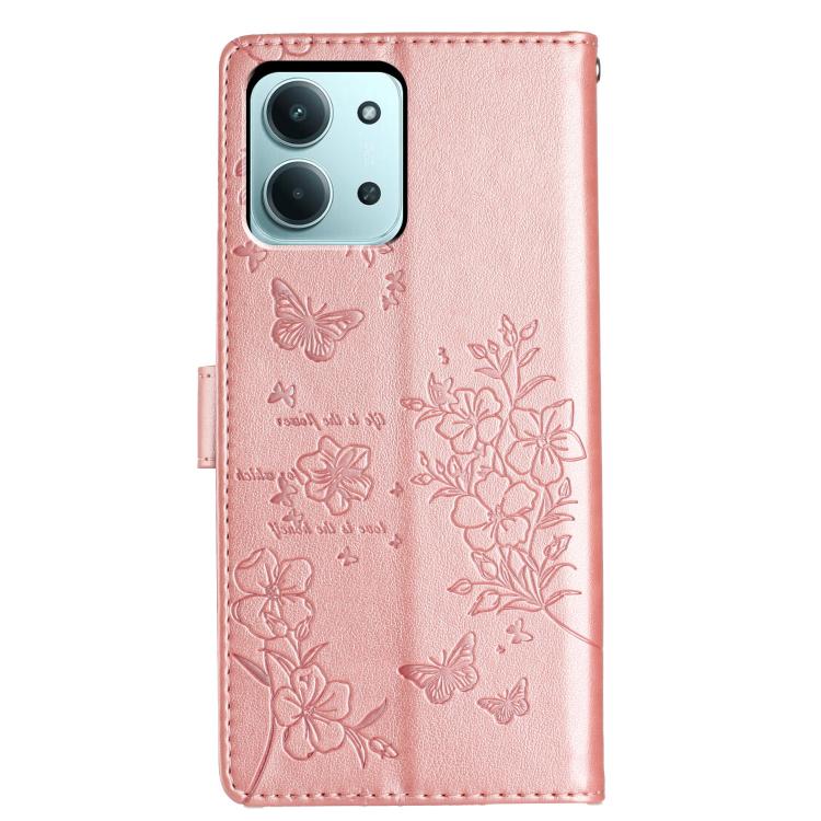 For Redmi 15C 5G / 4G EU 173mm Butterflies and Flowers Leather Phone Case