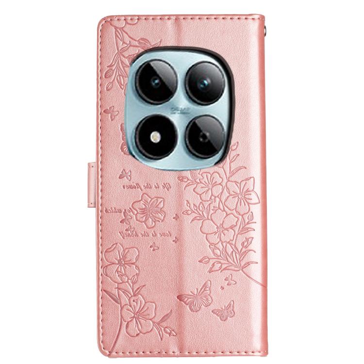 For Redmi Note 15 Pro 5G Global 163.6mm Butterflies and Flowers Leather Phone Case