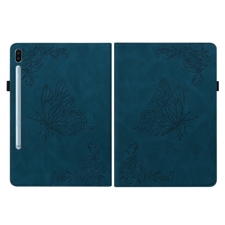 For Samsung Galaxy Tab S6 SM-T860/T865 Butterfly Flower Embossed Leather Tablet Case, without Pen