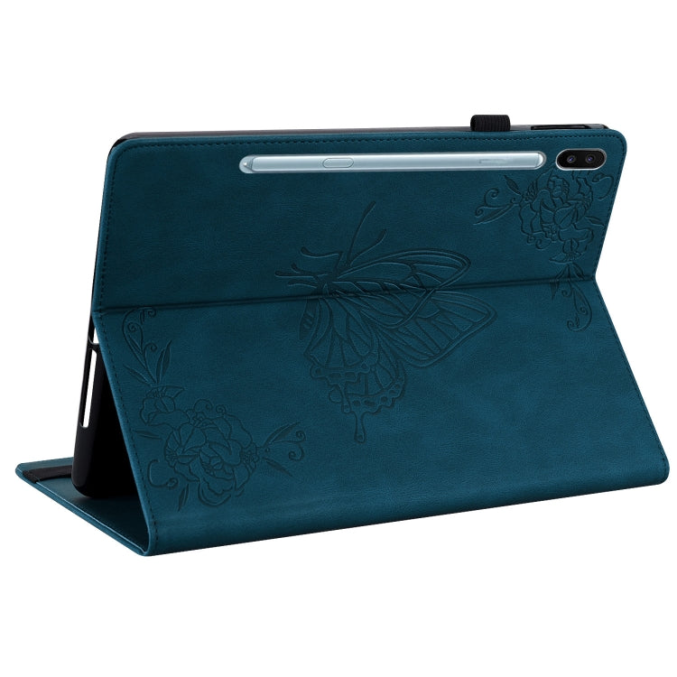 For Samsung Galaxy Tab S6 SM-T860/T865 Butterfly Flower Embossed Leather Tablet Case, without Pen