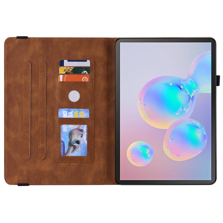 For Samsung Galaxy Tab S6 SM-T860/T865 Butterfly Flower Embossed Leather Tablet Case, without Pen