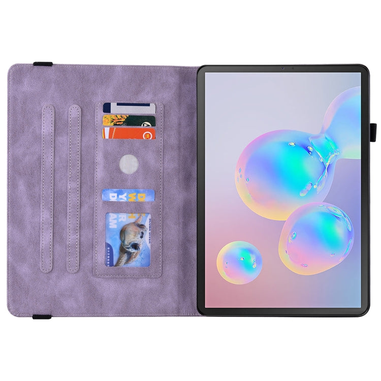 For Samsung Galaxy Tab S6 SM-T860/T865 Butterfly Flower Embossed Leather Tablet Case, without Pen
