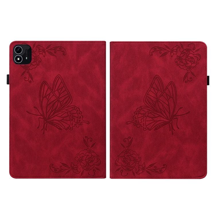 For itel Pad One 10.1 Butterfly Flower Embossed Leather Tablet Case