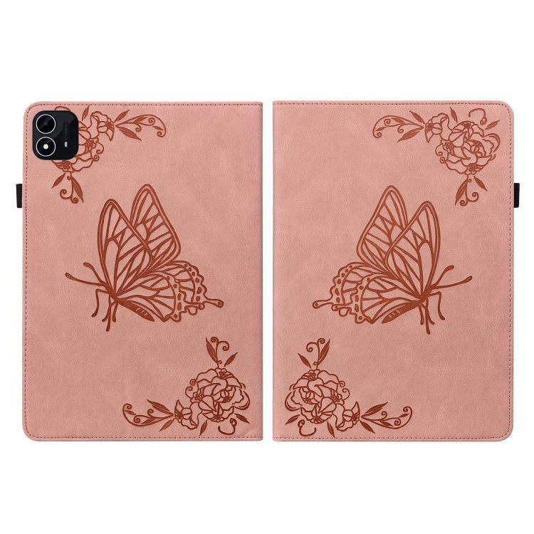 For itel Pad One 10.1 Butterfly Flower Embossed Leather Tablet Case