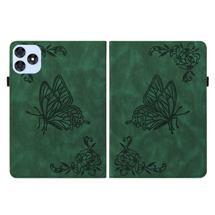 For itel VistaTab 30 Butterfly Flower Embossed Leather Tablet Case