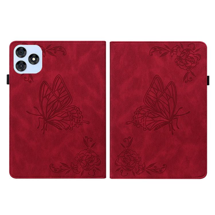 For itel VistaTab 30 Butterfly Flower Embossed Leather Tablet Case