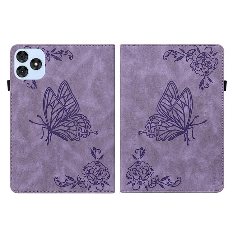 For itel VistaTab 30 Butterfly Flower Embossed Leather Tablet Case