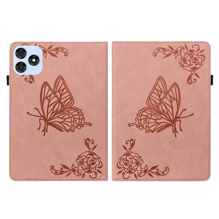 For itel VistaTab 30 Butterfly Flower Embossed Leather Tablet Case