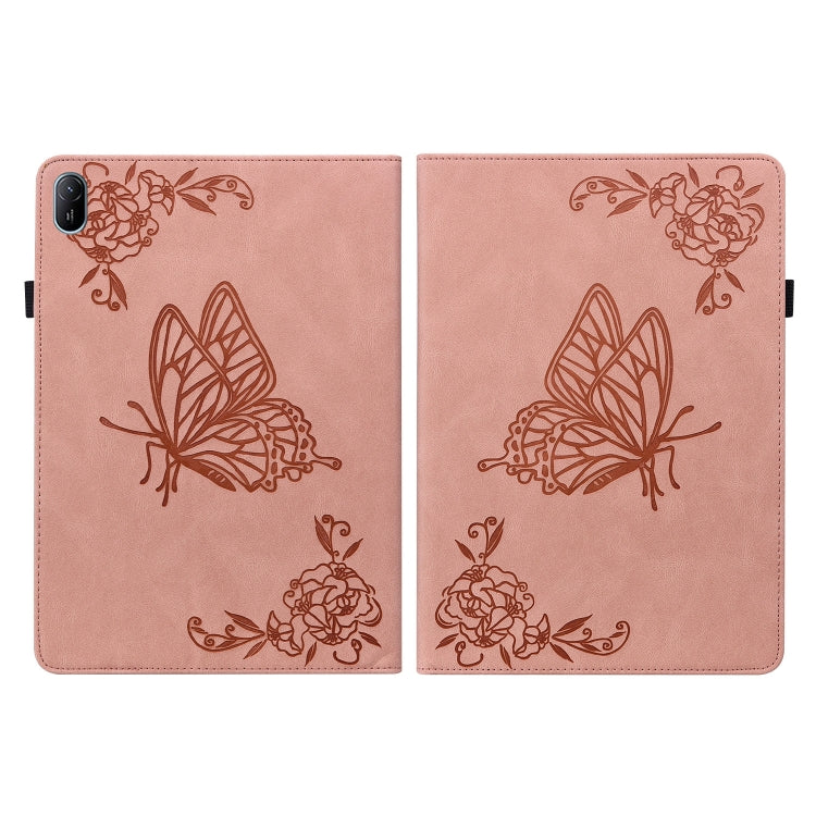 For Huawei MatePad SE 11 2024 Butterfly Flower Embossed Leather Tablet Case