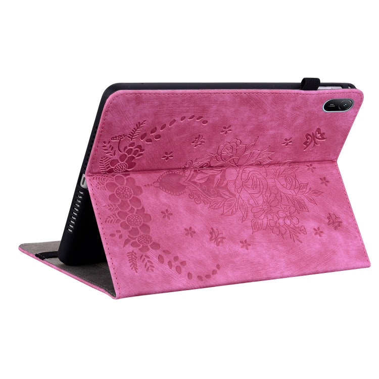For Huawei MatePad SE 11 2024 Butterfly Rose Embossed Leather Tablet Case