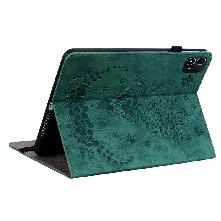 For itel Pad One 10.1 Butterfly Rose Embossed Leather Tablet Case