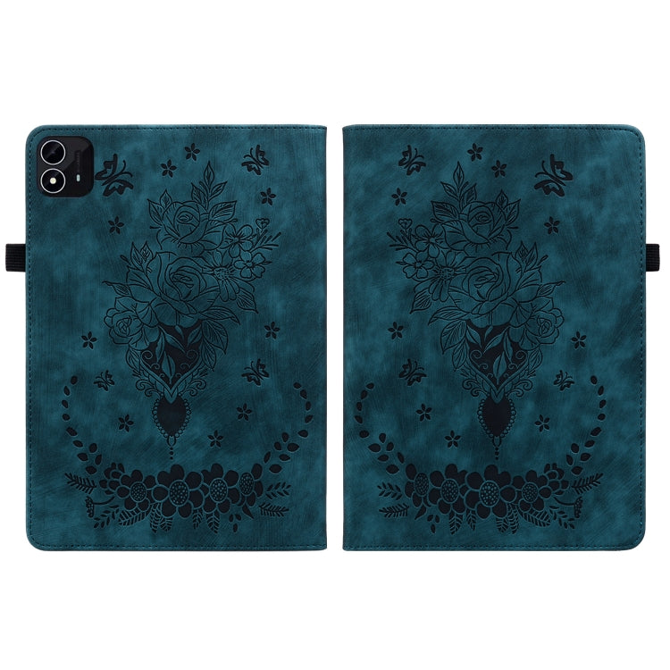 For itel Pad One 10.1 Butterfly Rose Embossed Leather Tablet Case
