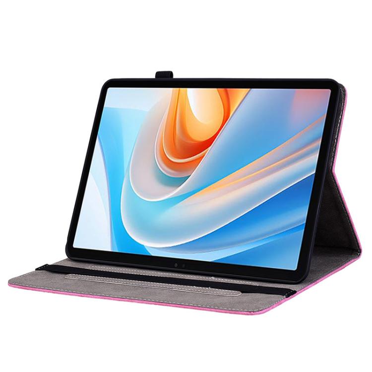 For itel VistaTab 30 Butterfly Rose Embossed Leather Tablet Case