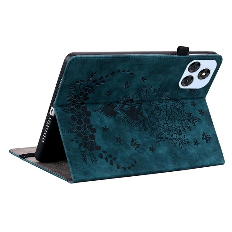 For itel VistaTab 30 Butterfly Rose Embossed Leather Tablet Case