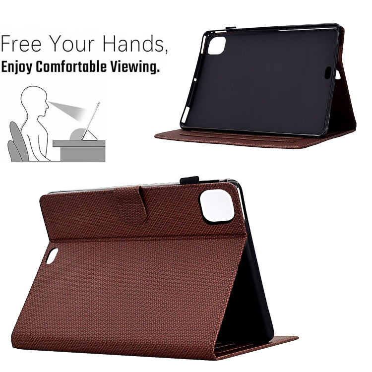 For iPad Pro 11 2025 / 2024 Solid Color Fiber Texture Smart Tablet Leather Case