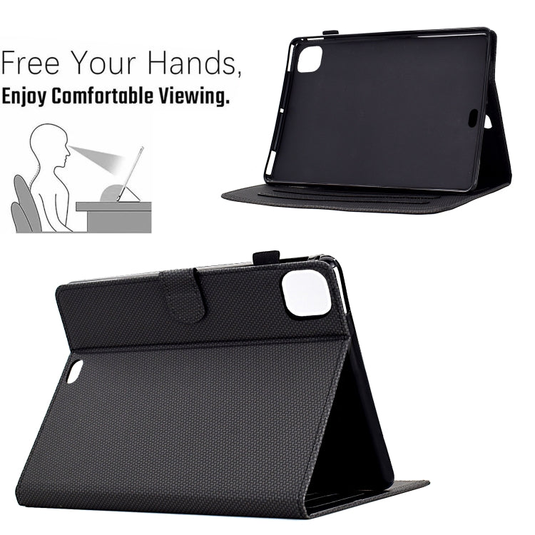 For iPad Pro 11 2025 / 2024 Solid Color Fiber Texture Smart Tablet Leather Case