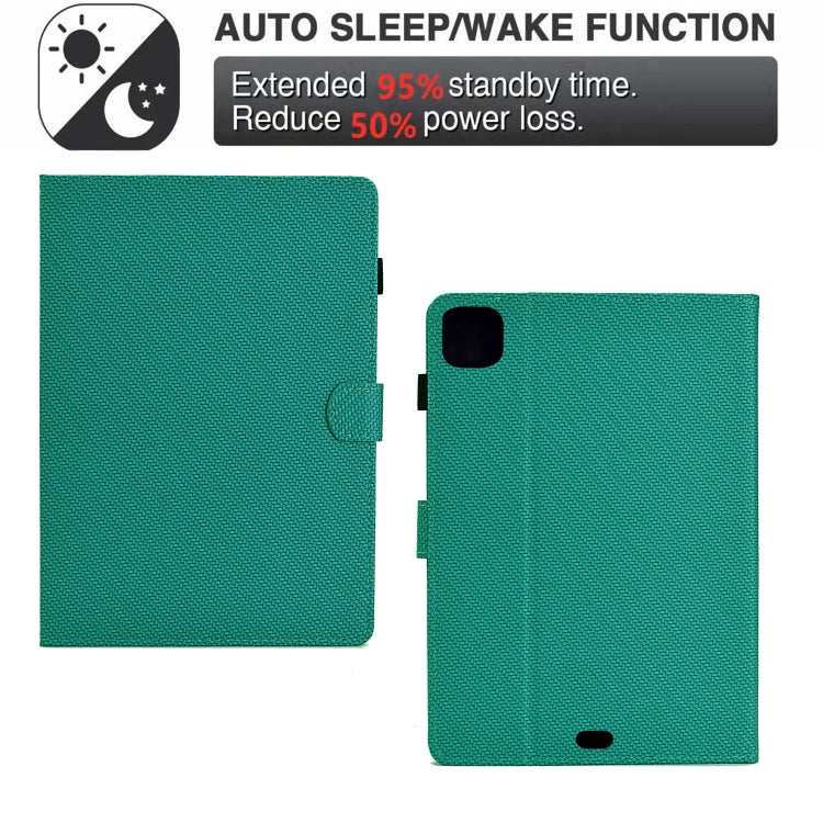 For iPad Pro 11 2025 / 2024 Solid Color Fiber Texture Smart Tablet Leather Case
