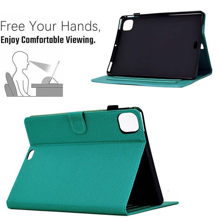 For iPad Pro 11 2025 / 2024 Solid Color Fiber Texture Smart Tablet Leather Case